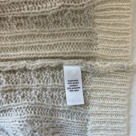 Maurices Cream & Tan Patchwork Pocket Tight Knit Cardigan Medium Women’s - Picture 10 of 11